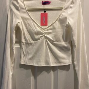 Edikted White Long Sleeve Top